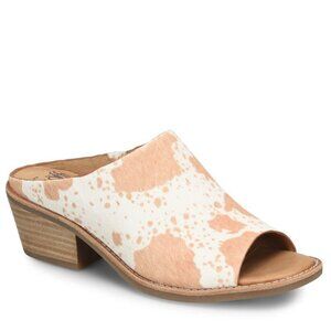 Sofft Aneesa SZ 11 Real Dyed Cow Hair Slip On Heeled Mule Chic Boho Western